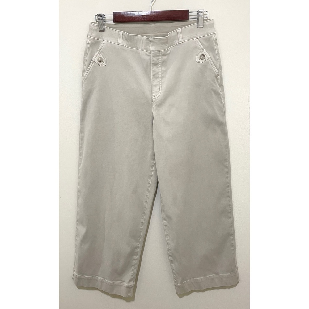 SPANX Light Beige Wide-Leg Cropped Pants, SIze XL - Picture 6 of 12